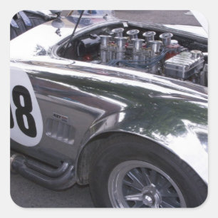 WA, Seattle, klassisches amerikanisches Auto. 2 Quadratischer Aufkleber