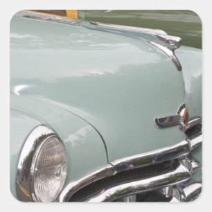 WA, Seattle, klassisches amerikanisches Automobil. Quadratischer Aufkleber