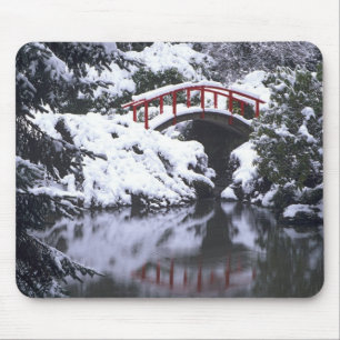 WA, Seattle, Mondbrücke und Teich nach dem Winter Mousepad