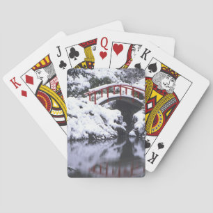 WA, Seattle, Moon-Brücke und Teich nach Winter 2 Spielkarten