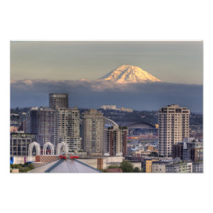 WA, Seattle, Mount Rainier aus Kerry Park Fotodruck