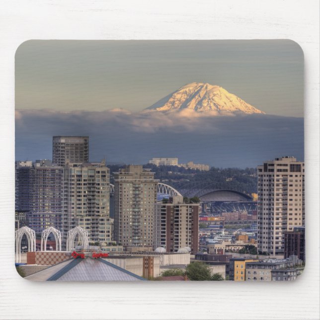WA, Seattle, Mount Rainier aus Kerry Park Mousepad (Vorne)