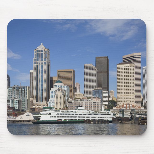 WA, Seattle, Seattle Skyline mit Fähre Mousepad (Vorne)