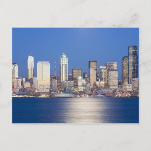 WA, Seattle, Seattle Skyline und Elliott Bay, 2 Postkarte