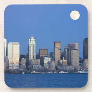WA, Seattle, Seattle Skyline und Elliott Bay 2 Untersetzer