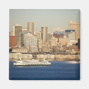 WA, Seattle, Seattle Skyline und Elliott Bay Magnet