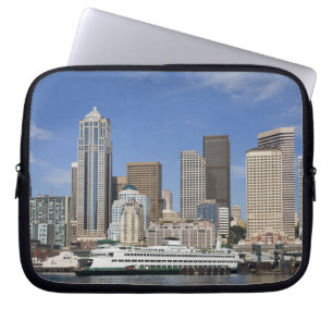 WA, Seattle, Seattleer Skyline mit Fähre Laptopschutzhülle