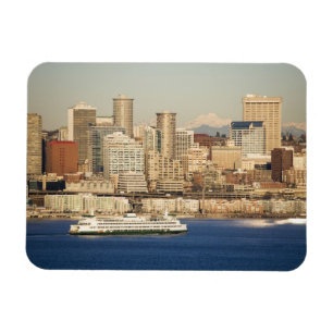 WA, Seattle, Skyline von Seattle und Elliott Bay Magnet