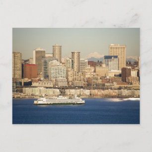 WA, Seattle, Skyline von Seattle und Elliott Bay Postkarte