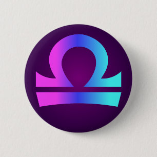 Waage-Astrologie-Zeichen-Rosa-blaues Aqua lila Button