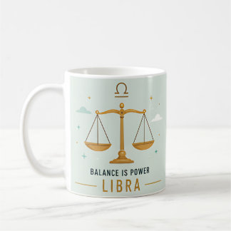 Waage Balance Ist Macht Farbige Zodiac Astrologie Kaffeetasse