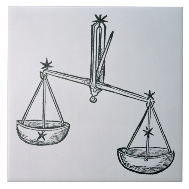 Waage (die Skalen) eine Illustration vom 'Poeti Fliese (Vorderseite)