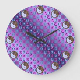 Waage & Erde Schwein Große Wanduhr