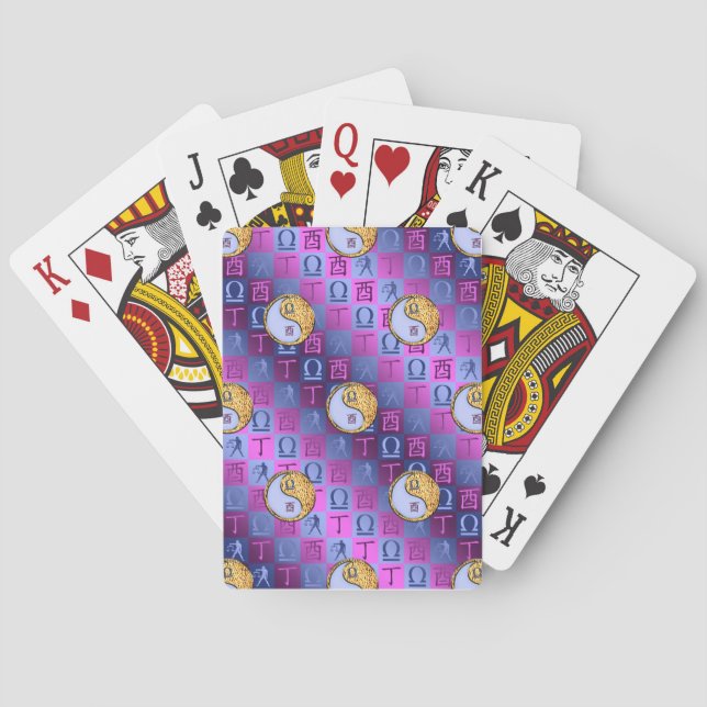 Waage & Feuer Hahn Spielkarten (Rückseite)