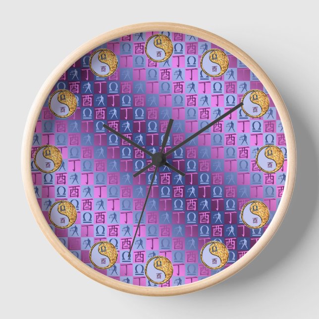 Waage & Feuer Hahn Uhr (Vorderseite)