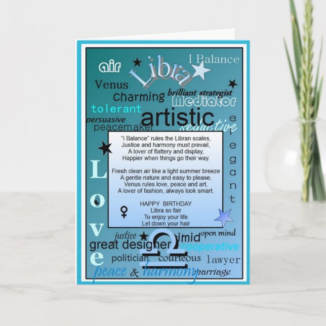 WAAGE-GEBURTSTAG KARTE (Vorderseite)