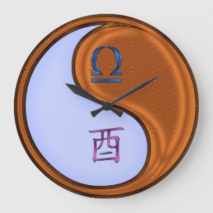 Waage & Holz Hahn Große Wanduhr