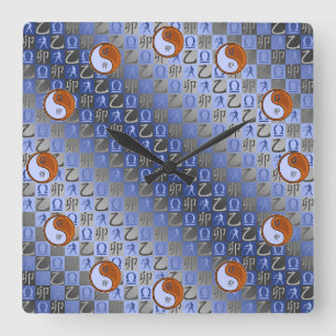 Waage & Holz Kaninchen Quadratische Wanduhr