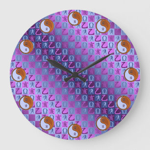 Waage & Holzschwein Große Wanduhr