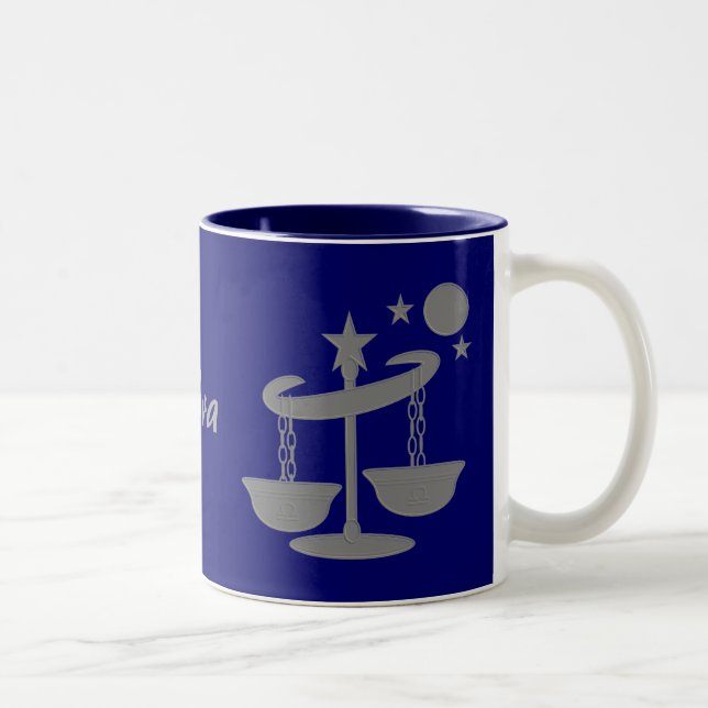 Waage-Kaffee-Tasse Zweifarbige Tasse (Rechts)