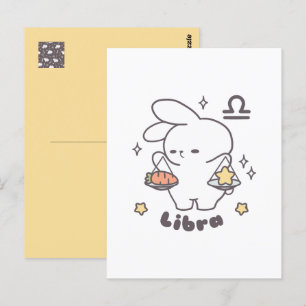 Waage Loppi Tokki Bunny Zodiac Serie Postkarte
