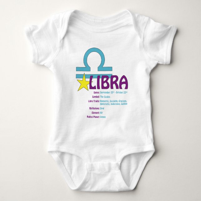 Waage-Merkmal-Baby Baby Strampler (Vorderseite)