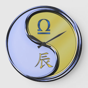 Waage & Metalldrache Große Wanduhr