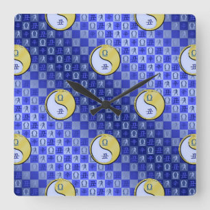 Waage & Metallener Ochse Quadratische Wanduhr