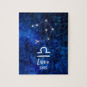 Waage-Sternbild Blaue Galaxie Monogramm