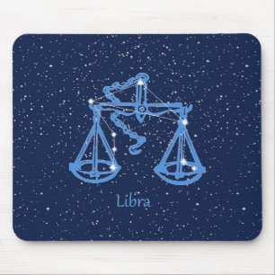 Waage-Sternbild und Tierkreiszeichen mit Sternen Mousepad