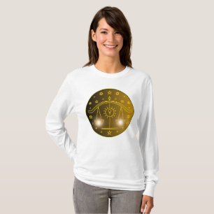 Waage Sternzeichen-Emblem Minimales Himmelssymbo T-Shirt