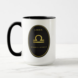 Waage Sternzeichen Gold Oval Emblem Tasse Luxus