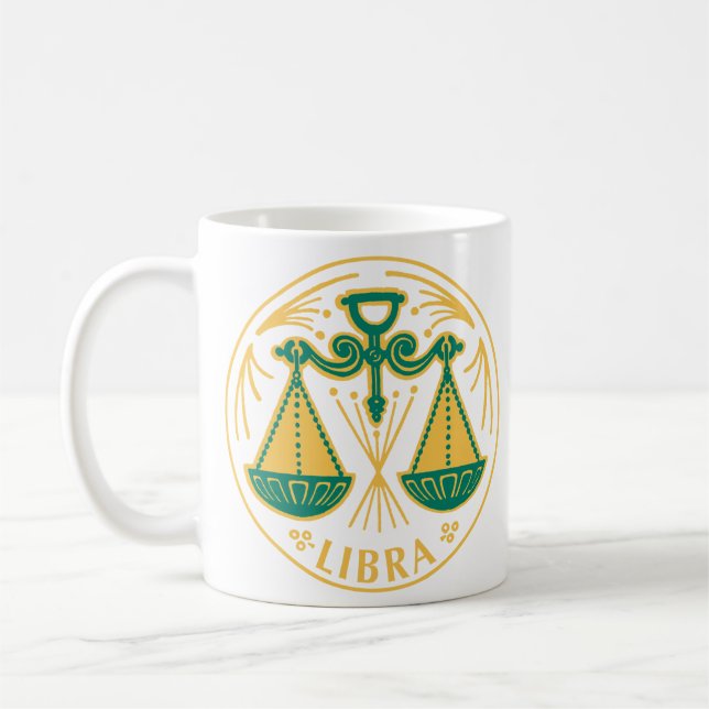 Waage Sternzeichen Kaffeetasse (Links)