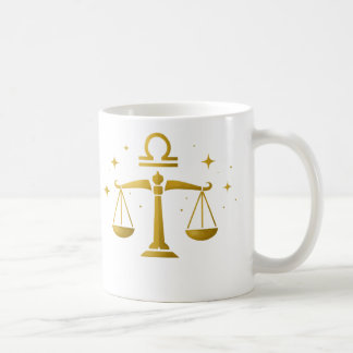 Waage Sternzeichen-Mug – Goldenes Waage-Design – Kaffeetasse