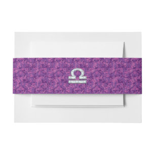 Waage-Sternzeichen-Symbol auf Fuchsia-Digital-Tarn Einladungsbanderole