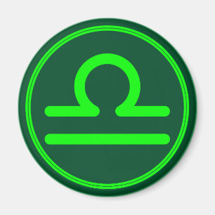 Waage-Sternzeichen-Symbol grüner Kontrast Magnet