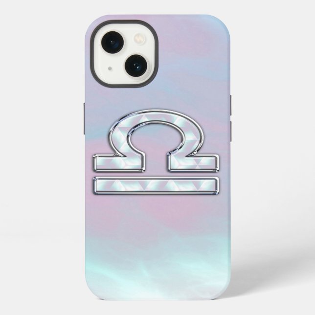 Waage-Symbol Mutter-der-Perle-Stil iPhone Hülle (Rückseite)