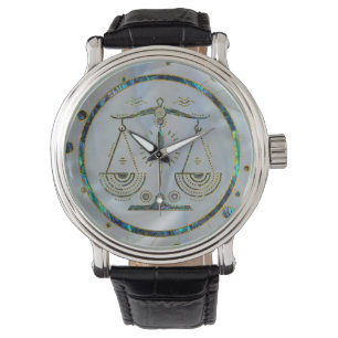 Waage-Tierkreis-Goldohrschnecke auf Konstellation Armbanduhr