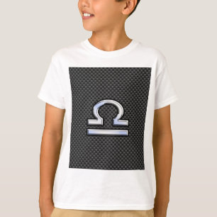 Waage-Tierkreis-Symbol auf Kohlenstoff-Faser-Dekor T-Shirt
