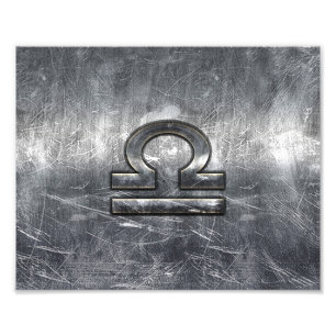 Waage-Tierkreis-Symbol in der silbernen Fotodruck