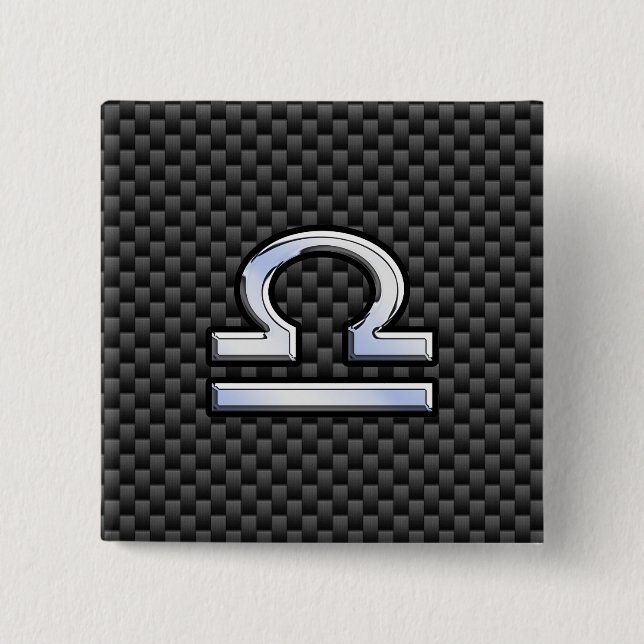Waage-Tierkreis-Zeichen auf schwarzem Button (Vorderseite)