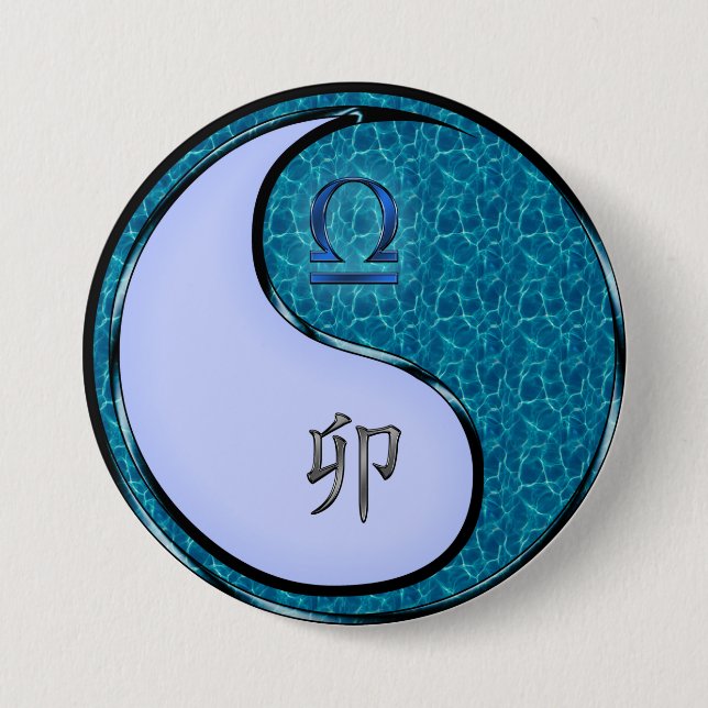 Waage & Wasser Kaninchen Button (Vorderseite)