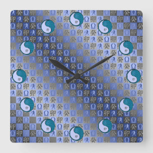 Waage & Wasser Kaninchen Quadratische Wanduhr