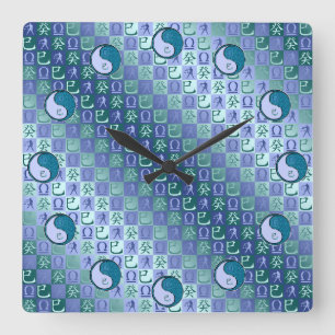 Waage & Wasser Schlange Quadratische Wanduhr