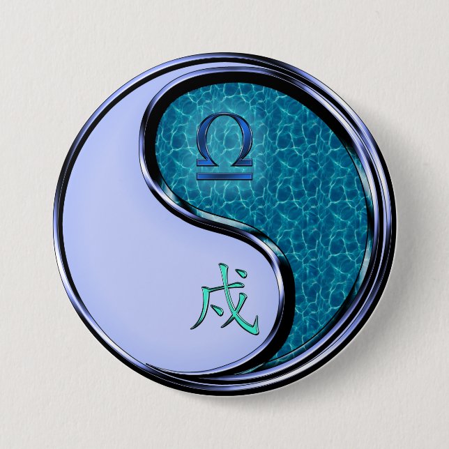 Waage & Wasserhund Button (Vorderseite)