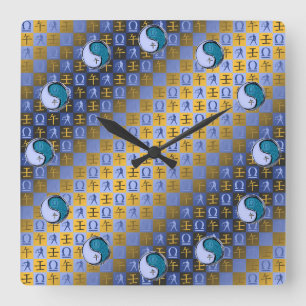 Waage & Wasserpferd Quadratische Wanduhr