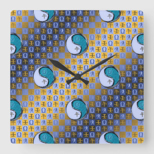 Waage & Wasserpferd Quadratische Wanduhr