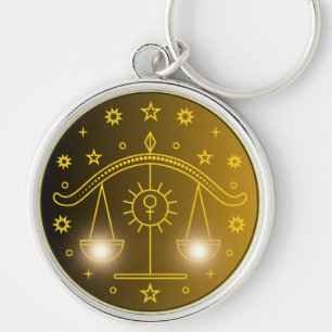 Waage-Zodiac-Emblem Minimales Himmelssymbol Schlüsselanhänger