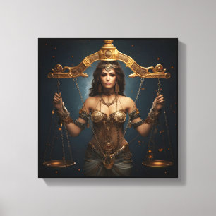 Waage-Zodiac-Kunstleinwand – Mechanica Astral Leinwanddruck
