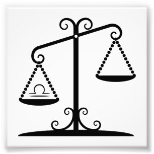 Waagebalance stuft Tierkreisastrologiehoroskop ein Fotodruck